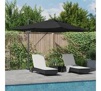 Vidaxl Parasol Déporté Roma Avec Led Noir 352x251x265 Cm Aluminium