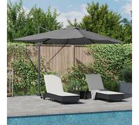 Vidaxl Parasol Déporté Roma Avec Leds Anthracite 352x251x265 Cm Aluminium