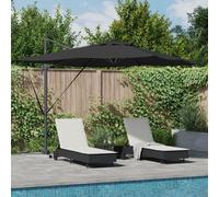 Vidaxl Parasol Déporté Roma Avec Leds Noir 286x285x270 Cm Aluminium