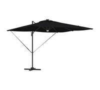 Vidaxl Parasol Déporté Roma Avec Leds Noir 286x285x270 Cm Aluminium
