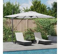 Vidaxl Parasol Déporté Roma Avec Leds Sable 286x285x270 Cm Aluminium