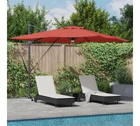 Vidaxl Parasol Déporté Roma Avec Leds Terre Cuite 286x285x270 Cm Aluminium