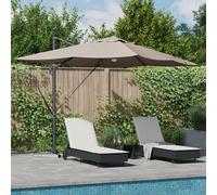 Vidaxl Parasol Déporté - Taupe Taupe Tissu Grand Réglable En Hauteur