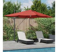 Vidaxl Parasol Déporté Terracotta Polyester Grand Pliable