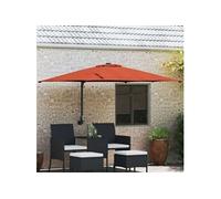 Vidaxl Parasol déporté triangulaire inclinable toile polyester mat acier orange