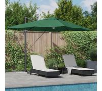 Vidaxl Parasol Déporté Vert Vert Polyester, Métal Grand Hauteur Réglable