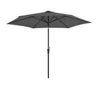 Vidaxl Parasol D'extérieur Avec Led Et Mât En Acier 300 Cm Anthracite
