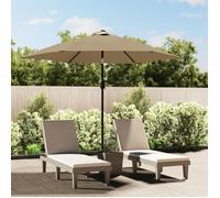 vidaXL Parasol 44512 300 cm – éclairage LED, mât en acier – taupe