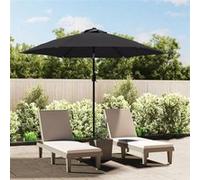 vidaXL Parasol d'Extérieur avec LED et Mât en Acier Parasol de Patio Parasol de Jardin Parasol de Terrasse Parasol de Balcon 47134 Gris G