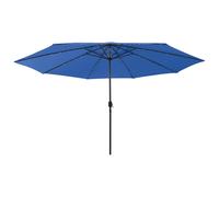 Vidaxl Parasol D'extérieur Avec Led Et Mât En Métal 400 Cm Bleu Azuré Bleu