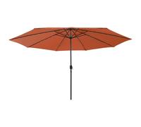 Vidaxl Parasol D'extérieur Avec Led Et Mât En Métal 400 Cm Terre Cuite
