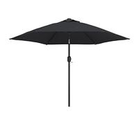 vidaXL Parasol d'Extérieur avec Lumières LED et Mât en Acier, Pare-Soleil de Patio, Abri de Soleil, Parasol de Terrasse, 300 cm Noir