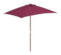 Vidaxl Parasol D'extérieur Avec Mât En Bois 150x200 Cm Rouge Bordeaux
