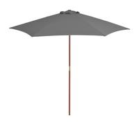 Vidaxl Parasol D'extérieur Avec Mât En Bois 270 Cm Anthracite