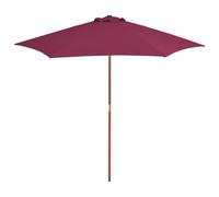 Vidaxl Parasol D'extérieur Avec Mât En Bois 270 Cm Rouge Bordeaux