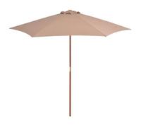 Parasol d extérieur avec mât en bois 270 cm taupe Taupe G