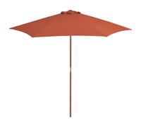 Vidaxl Parasol D'extérieur Avec Mât En Bois 270 Cm Terre Cuite