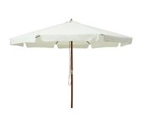 vidaXL Parasol d'extérieur avec mât en bois 330 cm blanc sable