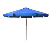 vidaXL Parasol d'extérieur avec mât en bois 330 cm Bleu azuré