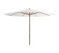 Parasol d'Extérieur avec Mât en Bois Pare-soleil Jardin Blanc Sable vidaXL