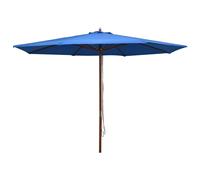 Vidaxl Parasol D'extérieur Avec Mât En Bois 350 Cm Bleu
