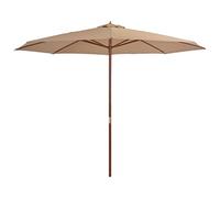 vidaXL Parasol d'extérieur avec mât en bois 350 cm Taupe