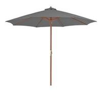vidaXL Parasol d'Extérieur avec Mât en Bois Anthracité Pare-soleil Jardin 44495 Gris G