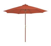 vidaXL Parasol d'Extérieur avec Mât en Bois, Pare-soleil de Patio, Abri de Soleil, Parasol de Plage Jardin Terrasse Balcon, 44498