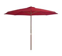 Vidaxl Parasol D'extérieur Avec Mât En Bois 350 Cm Bordeaux