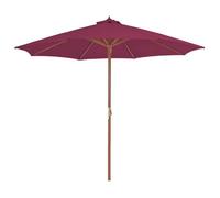 vidaXL Parasol d'Extérieur avec Mât en Bois, Pare-soleil de Patio, Abri de Soleil, Parasol de Plage Jardin Terrasse Balcon, 44497