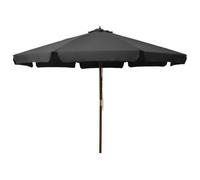 vidaXL Parasol d'Extérieur avec Mât en Bois, Pare-soleil de Patio, Abri de Soleil, Parasol de Plage Jardin Terrasse Balcon, 330 cm Anthracite