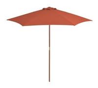 vidaXL Parasol d'Extérieur avec Mât en Bois, Pare-soleil de Patio, Abri de Soleil, Parasol de Plage Jardin Terrasse Balcon, 44518 Noir G