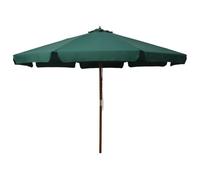 vidaXL Parasol d'Extérieur avec Mât en Bois, Pare-soleil de Patio, Abri de Soleil, Parasol de Plage Jardin Terrasse Balcon, 330 cm Vert