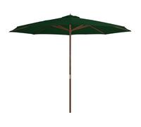 vidaXL Parasol avec mât en bois 350 cm Vert
