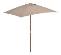 Vidaxl Parasol Avec Mât En Bois 150 X 200 Cm Taupe Gris
