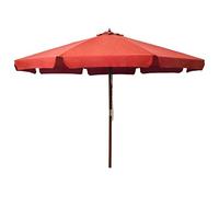 vidaXL Parasol d'Extérieur avec Mât en Bois, Pare-soleil de Patio, Abri de Soleil, Parasol de Plage Jardin Terrasse Balcon, 330 cm Terre Cuite