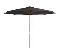 vidaXL Parasol d'Extérieur avec Mât en Bois, Pare-soleil de Patio, Abri de Soleil, Parasol de Plage Jardin Terrasse Balcon, 44529