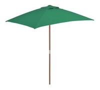 vidaXL Parasol avec mât en bois 150 x 200 cm Vert