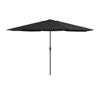 Vidaxl Parasol D'extérieur Avec Mât En Métal 390 Cm Noir Noir
