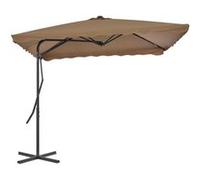 Vidaxl Parasol D'extérieur Avec Poteau En Acier 250 X 250 Cm Taupe
