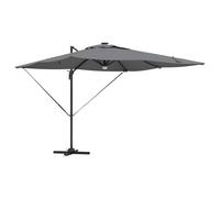 vidaXL Parasol d'extérieur cantilever anthracite avec un cadre en aluminium et en acier, tissus en polyester, grand modèle avec une base croisée, poignée à manivelle, design moderne, protection contre