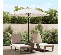 vidaXL Parasol d'Extérieur et Mât avec Aluminium, Pare-soleil de Patio, Abri de Soleil, Parasol de Terrasse Extérieur, 270 47305 Blanc G