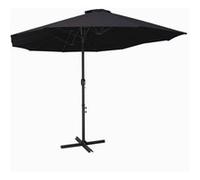 vidaXL Parasol d'Extérieur et Poteau en Aluminium, Pare-soleil de Patio, Abri de Soleil, Parasol de Terrasse Extérieur, 460 47302 Noir G