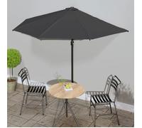 vidaXL Parasol d'extérieur Mât aluminium 300x155 cm Anthracite Jardin Plage 44593