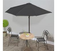 vidaXL Parasol d'Extérieur Mât Aluminium 300x155 cm Anthracite Jardin Plage 44593 Noir G