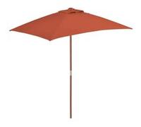 vidaXL Parasol d'Extérieur Mât en Bois 150x200 cm Terre Cuite Jardin Terrasse G
