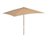 Vidaxl Parasol D'extérieur Avec Mât En Bois 200 X 300 Cm Taupe