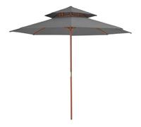 Vidaxl Parasol Double Avec Mât En Bois 270 Cm Anthracite