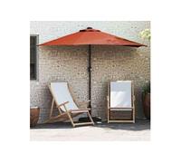 Vidaxl Parasol droit carré 150x150 cm - Toile polyester - Mât aluminium - Marron