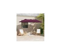 Vidaxl Parasol droit carré 197x197 cm - Toile polyester - Mât acier - Rouge